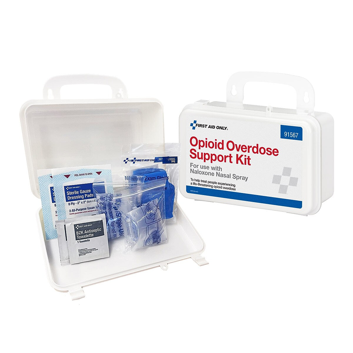 First Aid Only 12-Piece Opioid Overdose Emergency Preparedness Kit, 6 Kits/Carton (91567)