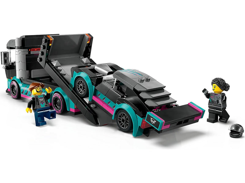 LEGO City Race Car and Car Carrier Truck, 328 Pieces (60406)