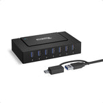 Plugable 7-in-1 Charging Hub with Data Transfer for USB-C or USB 3.0 Laptops