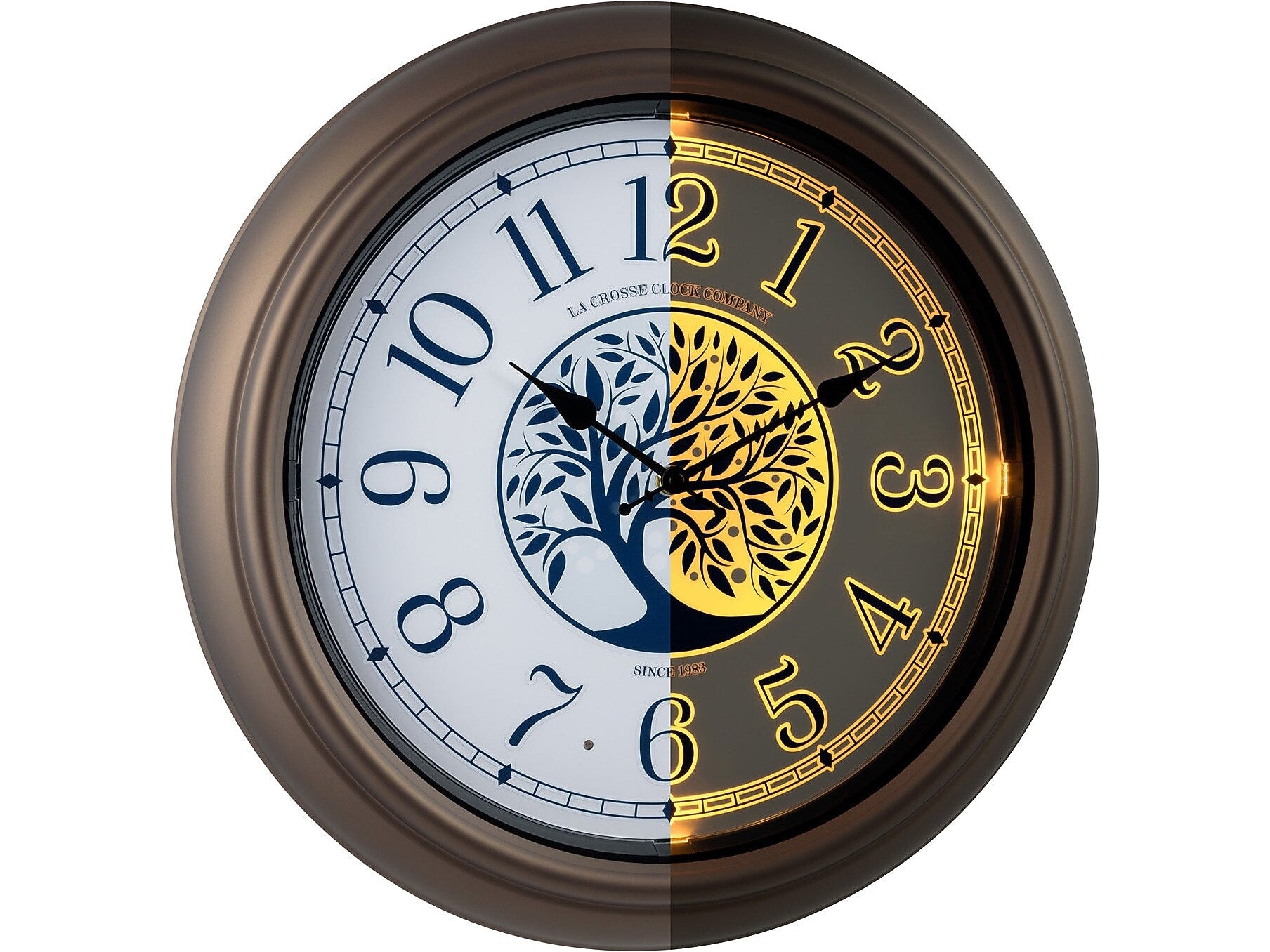 La Crosse Technology Indoor/Outdoor Lighted Dial Analog Quartz Wall Clock, 18"Dia. (403-3246BR)