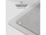 JOURNEY ALTI SLIM Wireless Charging Vegan Leather/Felt Desk Pad, 11.8" x 32.6", Light Gray (JWCDMSLG)