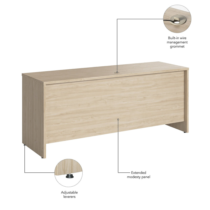 Bush Business Furniture Studio C 72"W Credenza Desk, Natural Elm (SCD372NE)