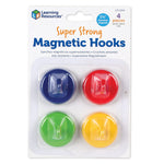 Learning Resources Super Strong Magnetic Hooks, 1.5" Diameter, 4/Pack (LER2694)