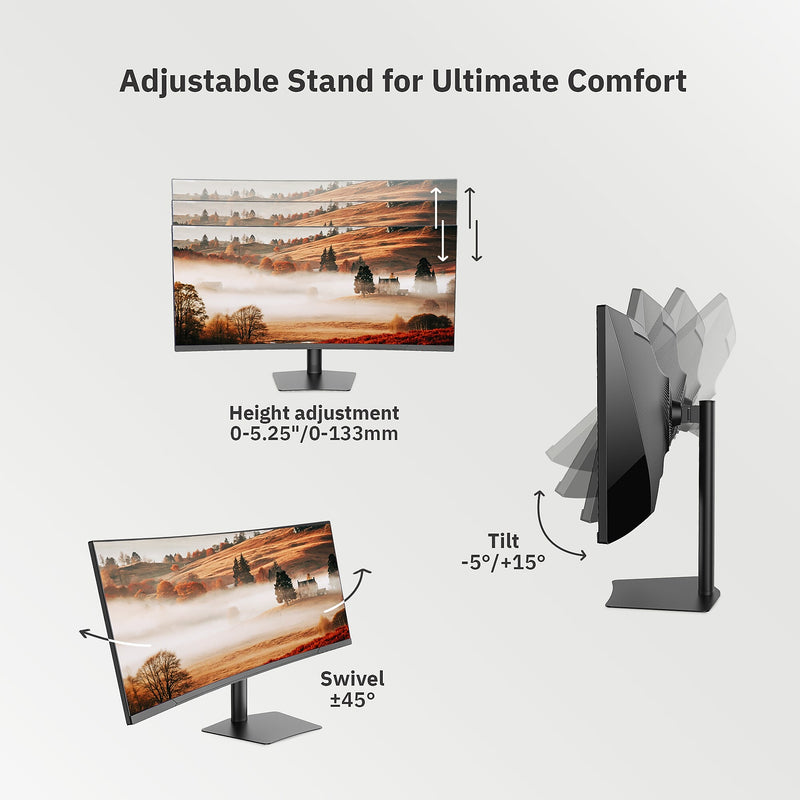CODi 34" Ultrawide Curved 100Hz LED Monitor, Black (MO34H-UC)