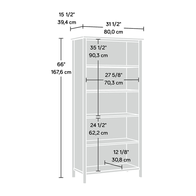 Sauder Whitaker Point 66"H 5-Shelf Bookcase, Natural Maple (429376)