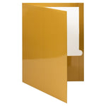JAM Paper Glossy 3-Hole Punched 2 Pocket Cardstock Presentation Folder, Gold, 100/Box (385GGOB)