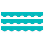 Creative Teaching Press Core Decor EZ Border, 3" x 2', Turquoise Wavy, 24/Pack, 3 Packs/Bundle (CTP11062-3)