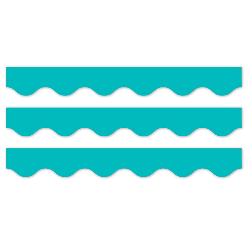 Creative Teaching Press Core Decor EZ Border, 3" x 2', Turquoise Wavy, 24/Pack, 3 Packs/Bundle (CTP11062-3)