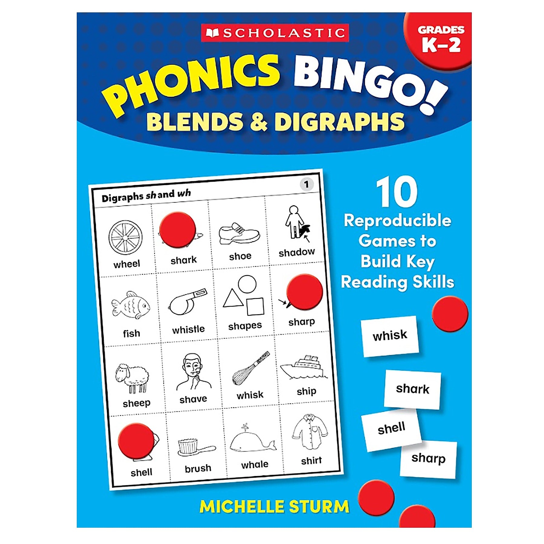 Scholastic Teaching Solutions Phonics Bingo: Blends & Digraphs Activity Book (SC-9781546106494)