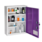 Viva Comfort Dual Lock Surface-Mount Medicine Medical Cabinet, 1.1 cu. ft., Purple (ADI999-04-PUR-MK)