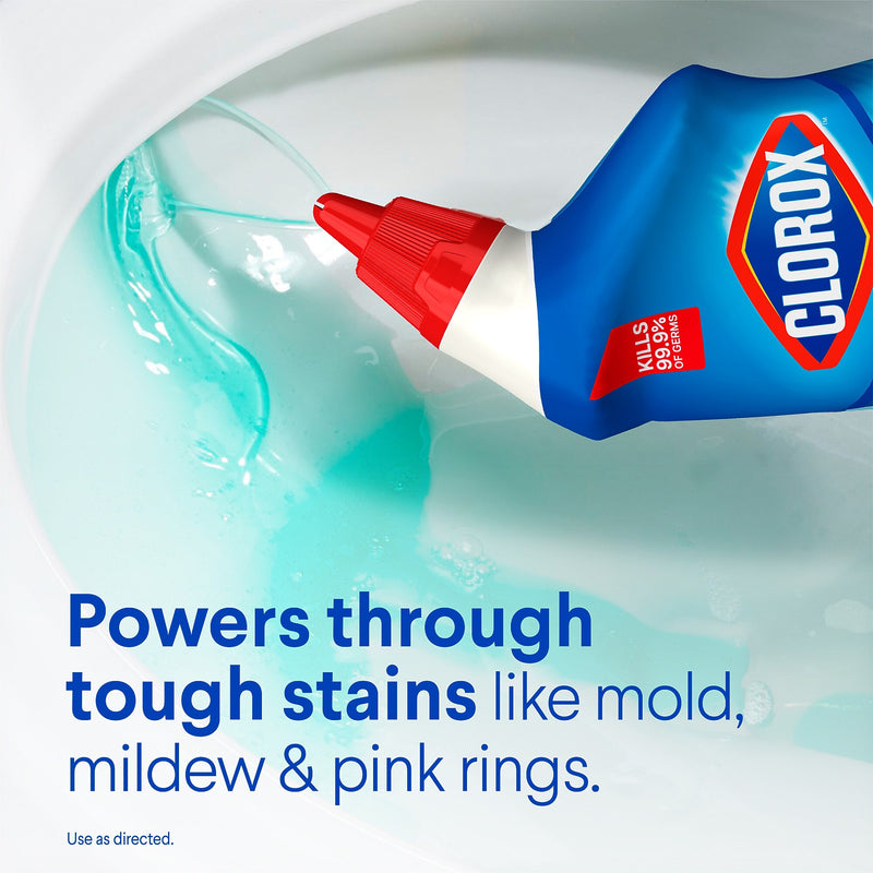 Clorox Disinfecting Toilet Bowl Cleaner with Bleach, Rain Clean Scent, 24 Oz., 2/Pack (00273)