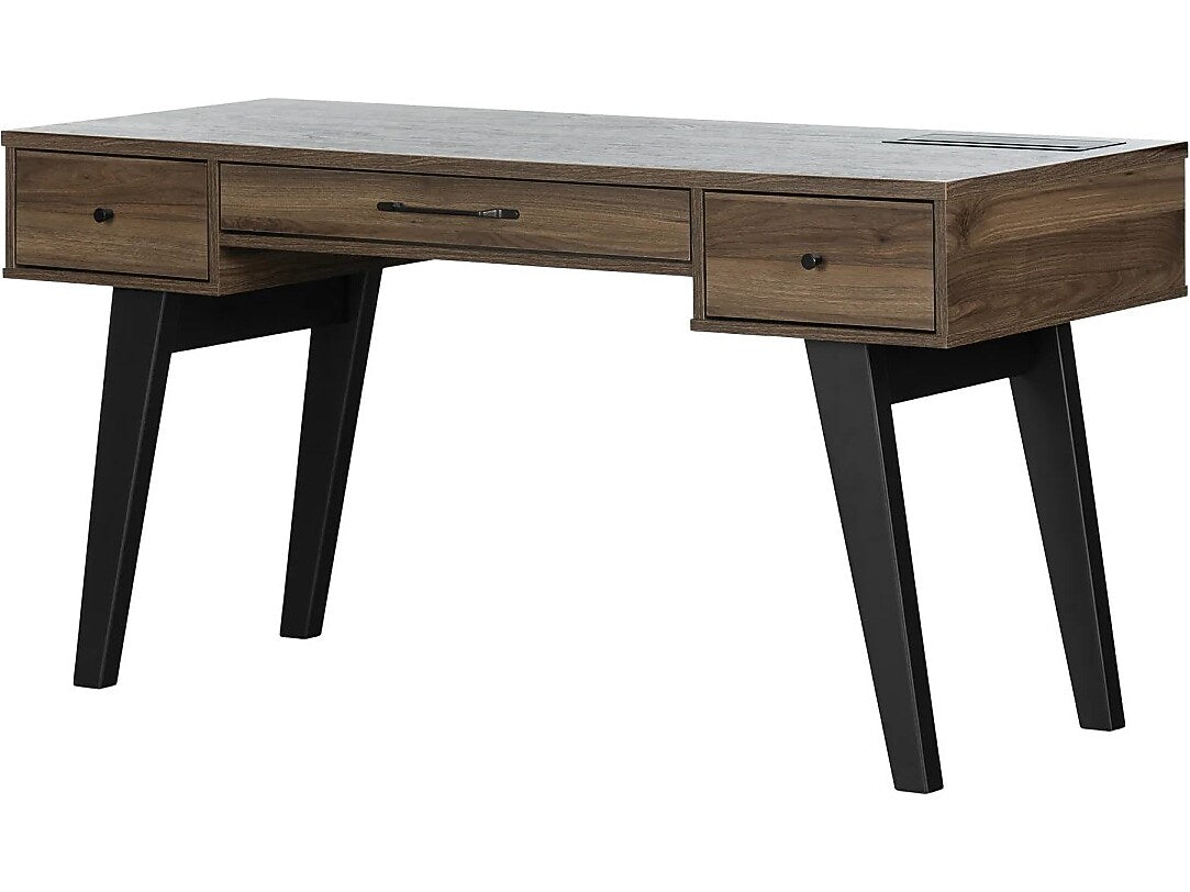 South Shore Helsy 60"W Computer Desk, Natural Walnut (13306)