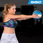 Champion Sports 18 lbs. Leather Medicine Ball, Teal/White (CHMP239)