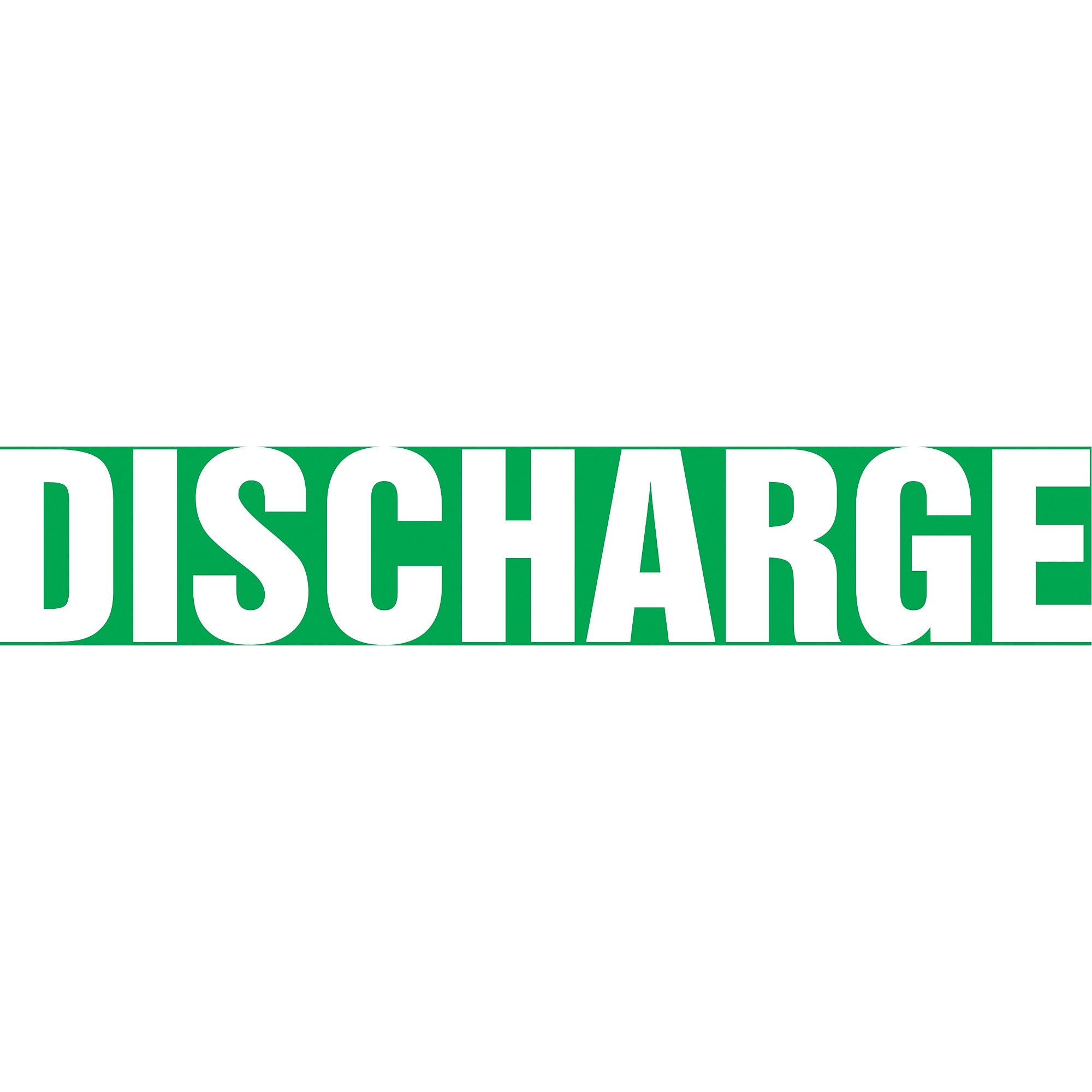 Accuform Self-Stick Pipe Marker, DISCHARGE, 2-1/2" to 6", White/Green (RPK265SSD)