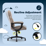 Serta Comfort Eco Ergonomic Velvet Fabric Swivel Executive Chair, Light Brown (CCHR10006C)