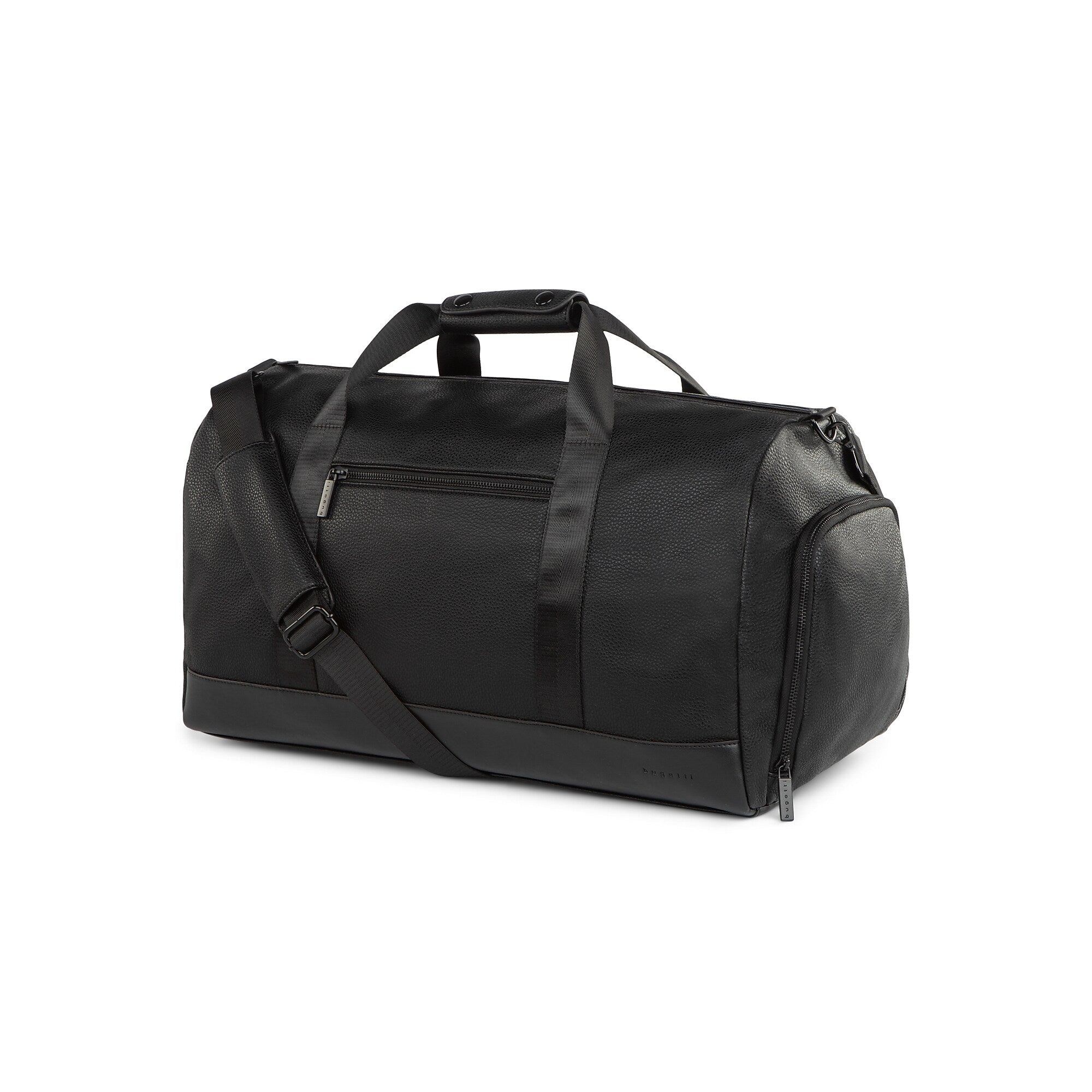 Bugatti Central 18.9" Vegan Leather Travel Duffel, Black (DUF2435BU-BLK)