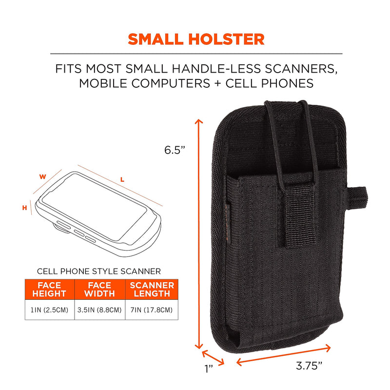 Squids 5544 Barcode Scanner Holster with Belt Clip & Loops for Phone Size Mobile Computers (19186)