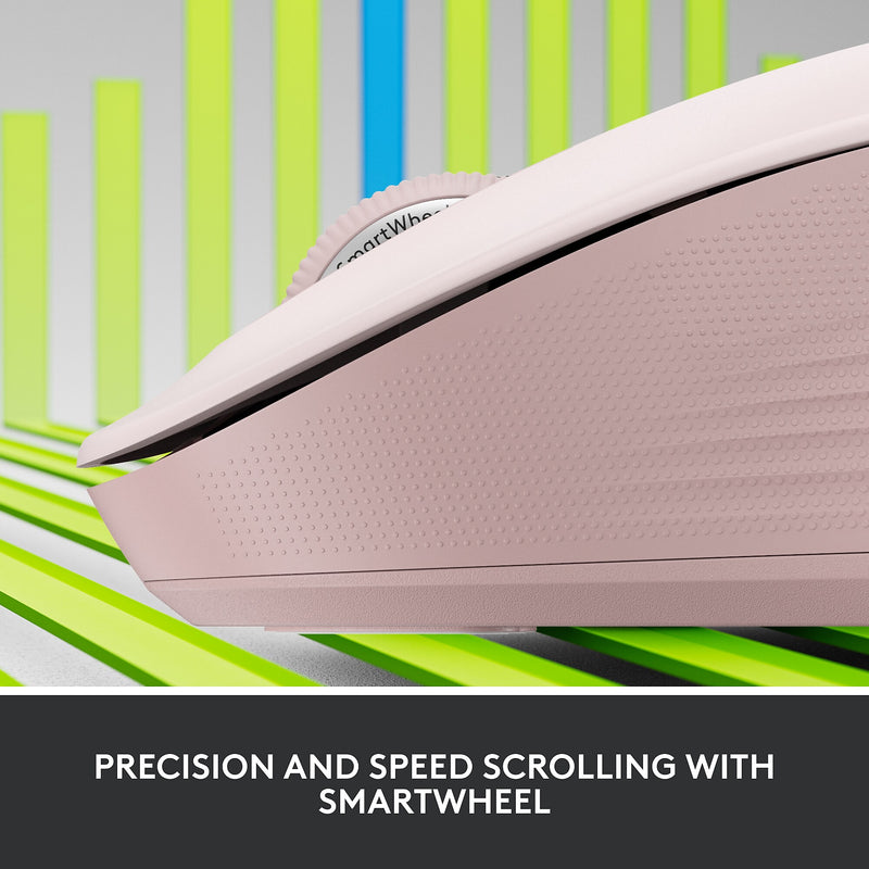 Logitech Signature M550 Wireless Ergonomic Ambidextrous Optical Mouse, Rose (910-006593)