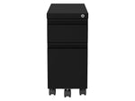 Hirsh 2-Drawer Mobile Vertical File Cabinet, Letter/Legal Size, Lockable, 21.75"H x 10"W x 19.88"D, Black (22651)