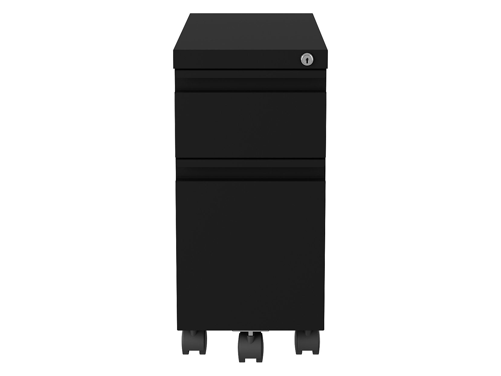Hirsh 2-Drawer Mobile Vertical File Cabinet, Letter/Legal Size, Lockable, 21.75"H x 10"W x 19.88"D, Black (22651)
