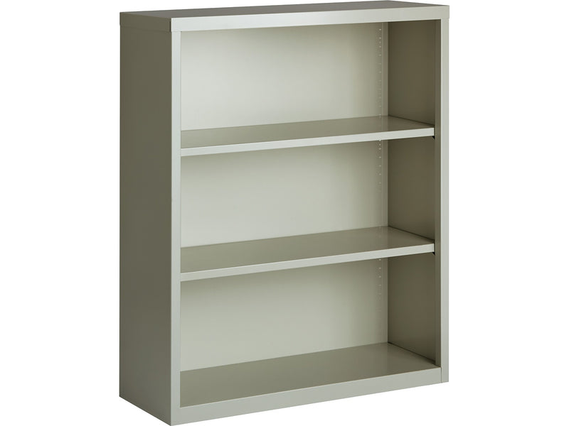 Hirsh HL8000 Series 42"H 3-Shelf Bookcase with Adjustable Shelves, Light Gray Steel (21991)