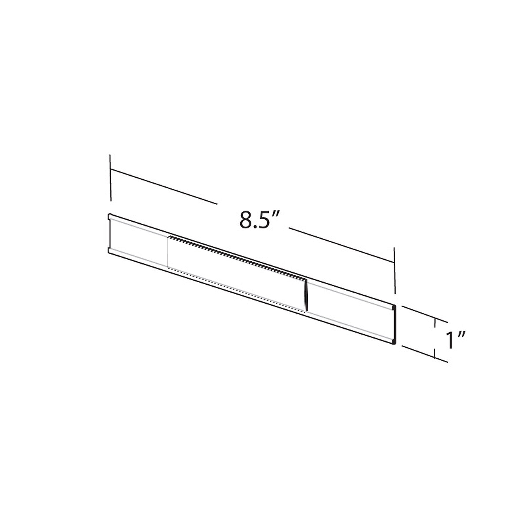 Azar Nameplate Holder, 8.5" x 1", Horizontal, Wall Mounted, Clear, Plastic, 10/Pack (199602-MG)