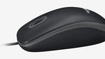 Logitech B100 Ambidextrous Optical USB Mouse, Black (910-001439)