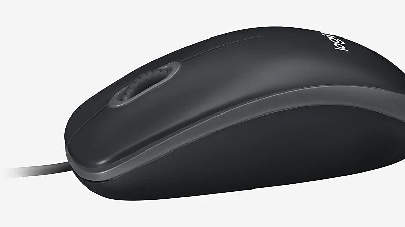 Logitech B100 Ambidextrous Optical USB Mouse, Black (910-001439)
