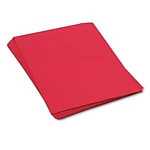 Color-Brite Sulphite 12" x 18" Construction Paper, Holiday Red, 50 Sheets/Pack (5700HRD)