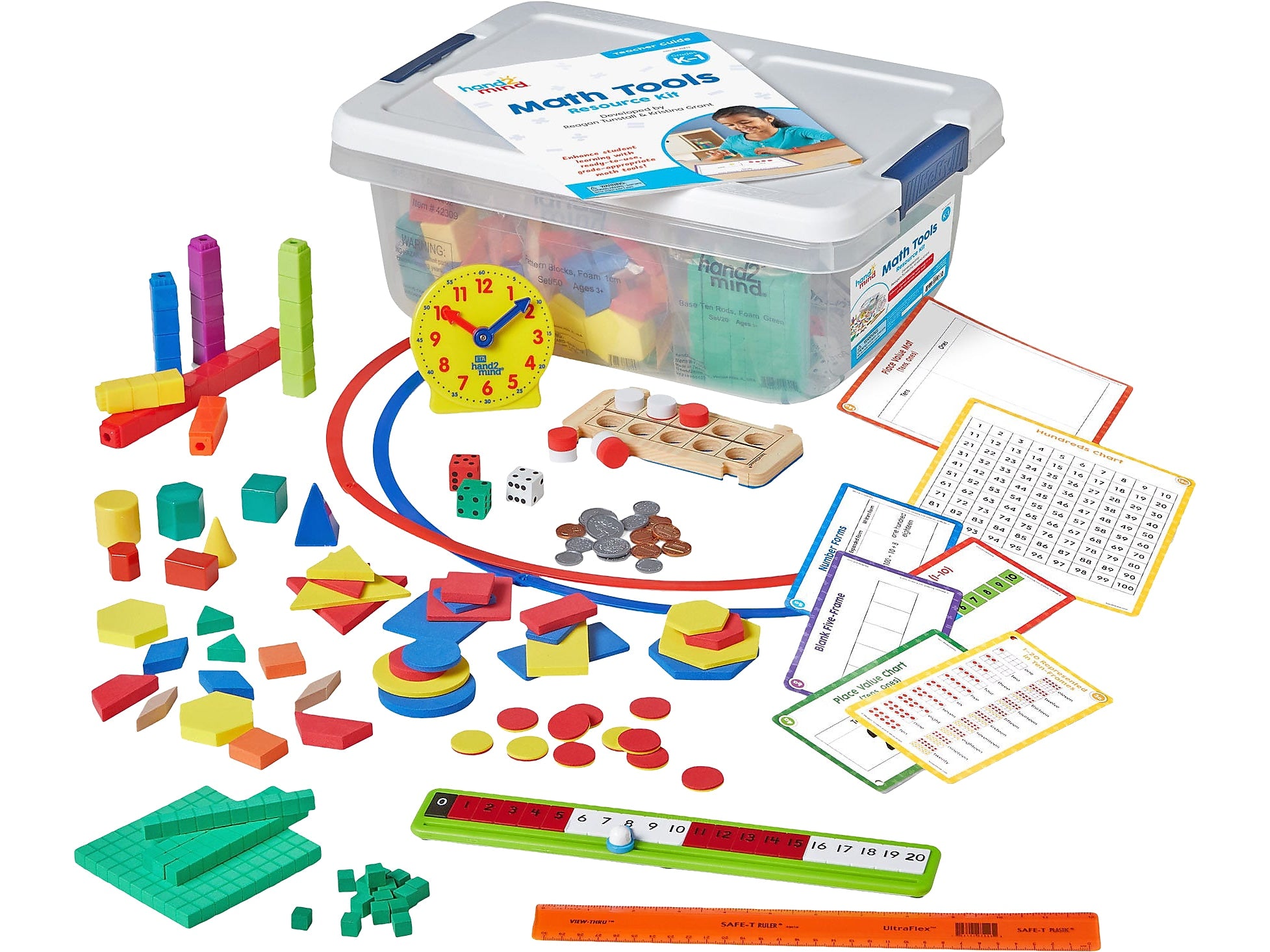 hand2mind Math Tools Resource Kit for Grades K-1, Manipulative, Assorted Colors (95875)