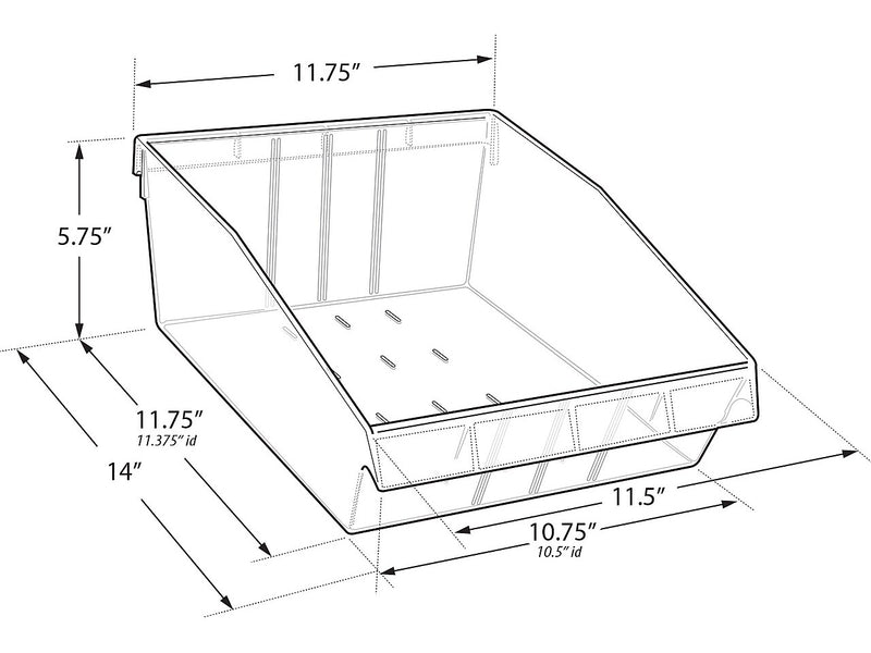 Azar 5.75" x 11.75" Pegboard 3-Compartment Medium Deep Bin Tray, Clear, 2/Pack (556130-M-DIV-2PK)