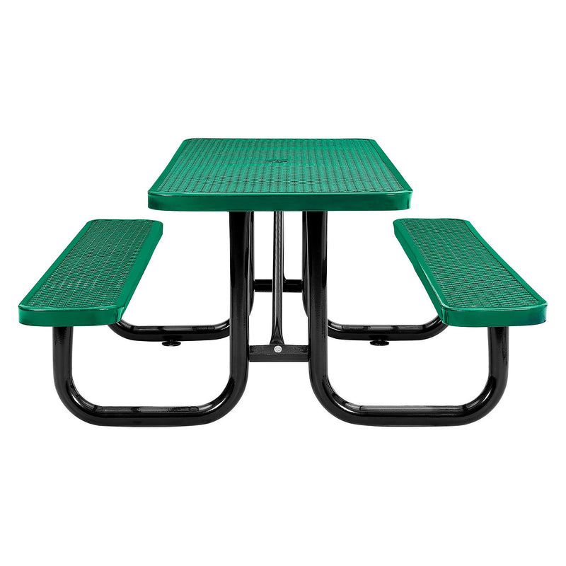 Global Industrial 46" Square Outdoor Steel Picnic Table, Expanded Metal, Green (277151GN)