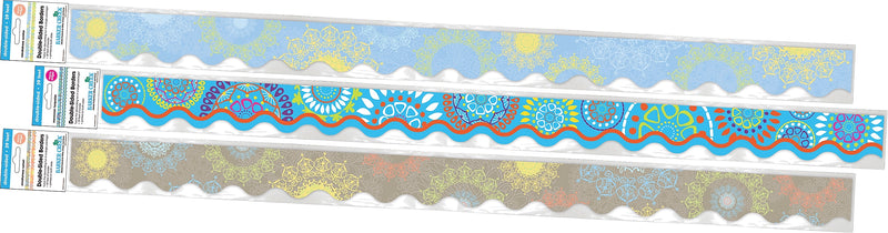 Barker Creek Double-Sided Scalloped Border Set, 36" x 2.25", Mandala, 3 designs, 39/Set (4048)