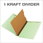 Pendaflex Recycled Reinforced Classification Folder, 1-Divider, 2" Expansion, Legal Size, Light Green, 10/Box (23314)