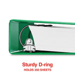 Staples 1 1/2" 3-Ring View Binders, D-Ring, Green (58687)