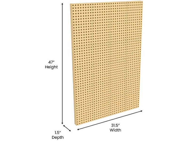 Flash Furniture Bright Beginnings Multipurpose Modular STEAM Wall Peg System Panel, Brown (MK-ME10971-GG)