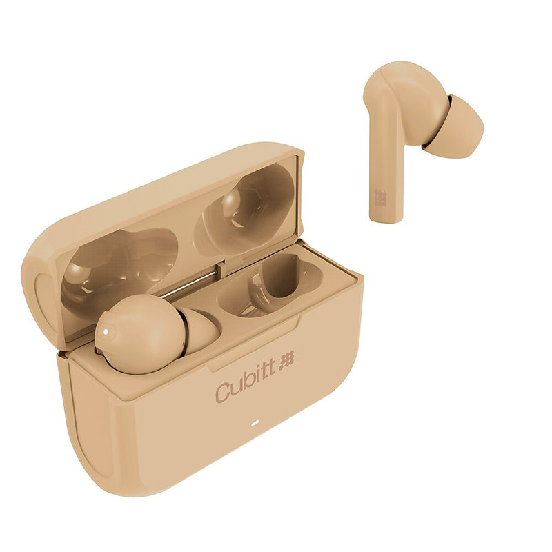 Cubitt Gen 2 Wireless Active Noise Canceling Earbuds, Bluetooth, Beige (CTEG2-9)