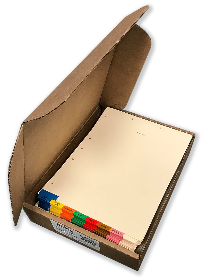 Tabbies Bottom Tab Patient Chart Index Divider Set, 8-Tab, Ivory, 40/Box (54500)