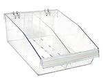 Azar 5.75" x 11.75" Pegboard 3-Compartment Large Deep Bin Tray, Clear, 2/Pack (556134-L-DIV-2PK)