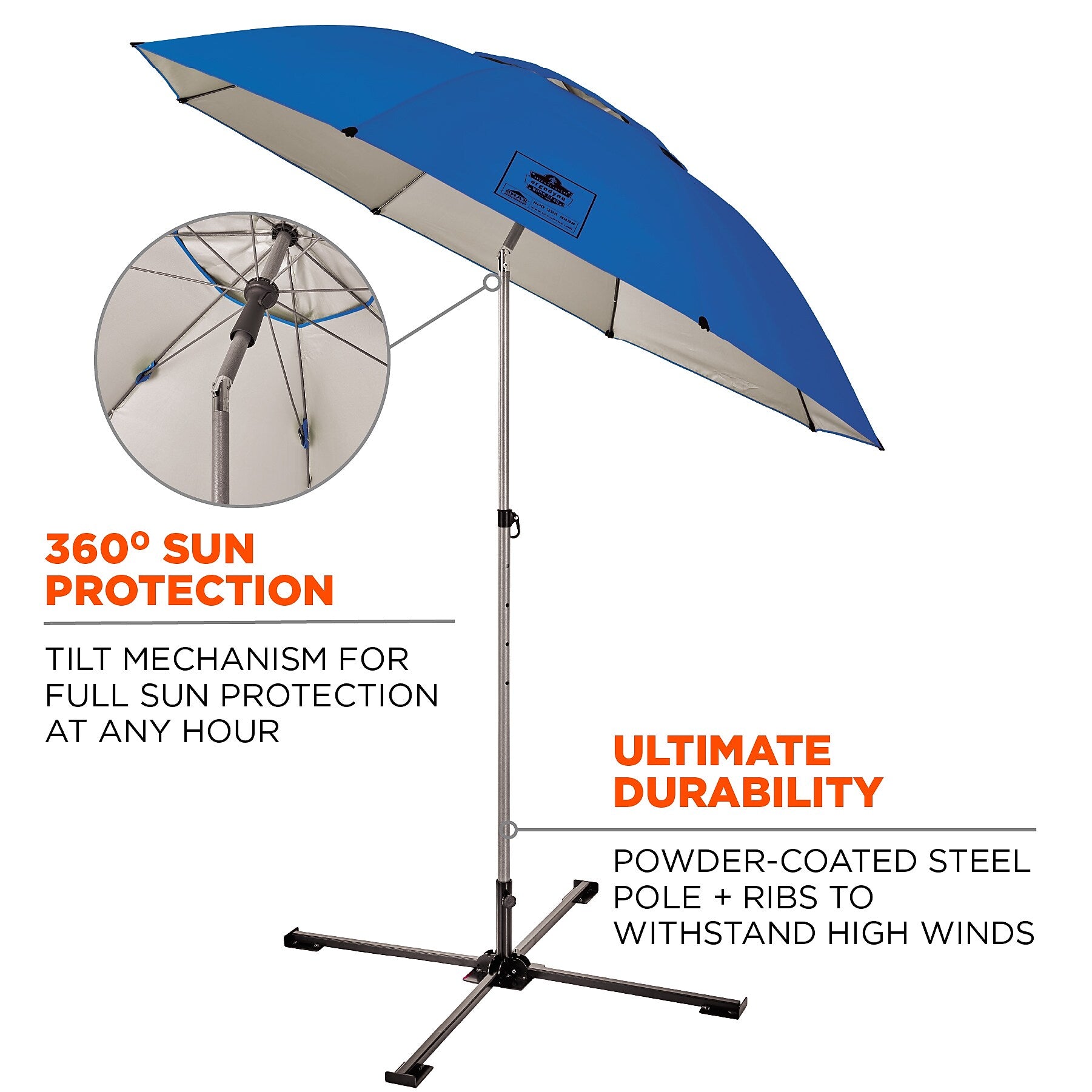 SHAX 6199 Work Umbrella and Stand Kit, Lightweight, (12966)