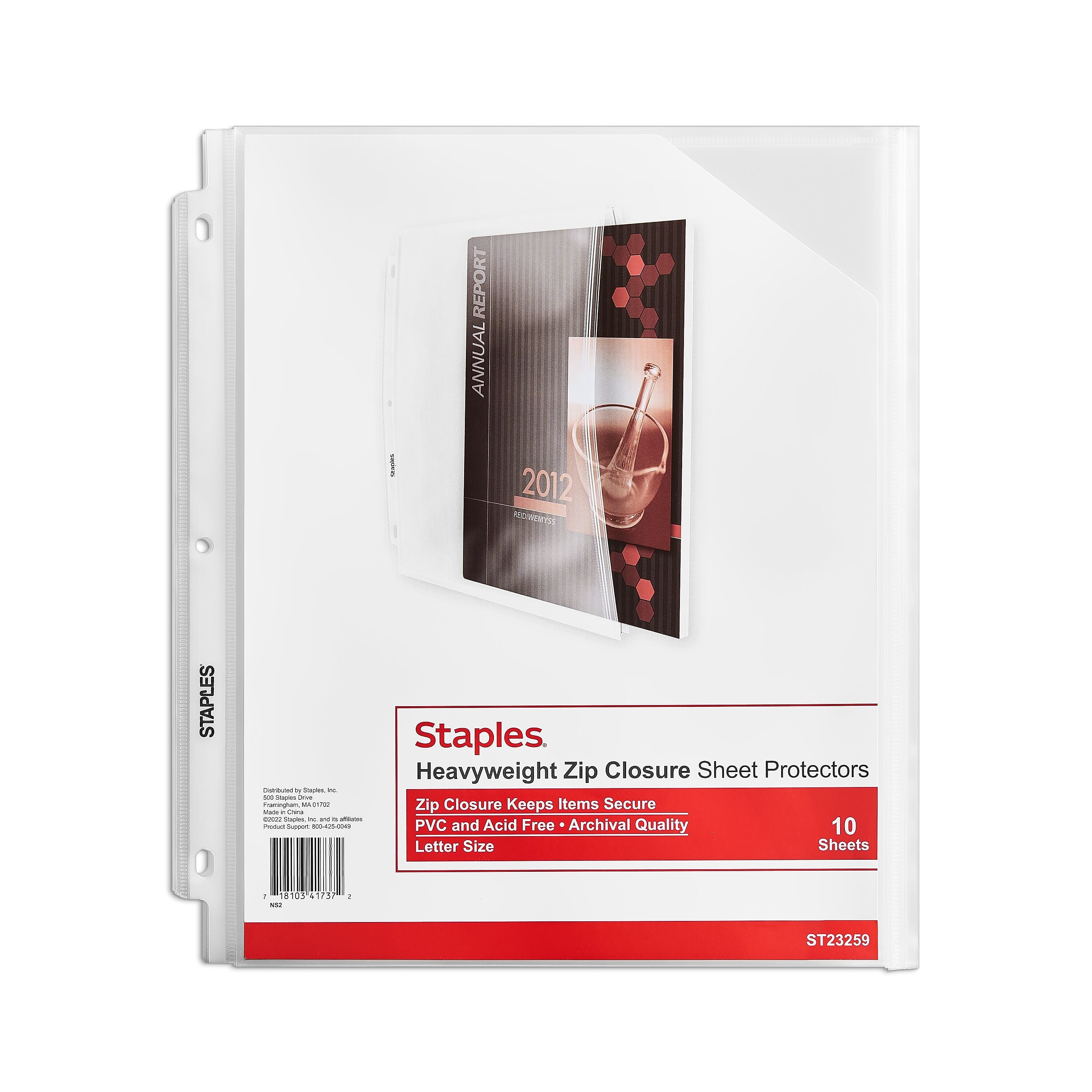 Staples Heavyweight Sheet Protector, 8.5" x 11", Clear, 10/Pack (23259)