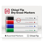 TRU RED™ Tank Dry Erase Markers, Chisel Tip, Assorted, 4/Pack (TR61456/TR54561)