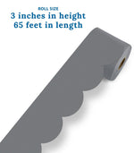 Carson-Dellosa Scalloped Bulletin Board Border, 2.25 x 65, Steel Gray (108539)