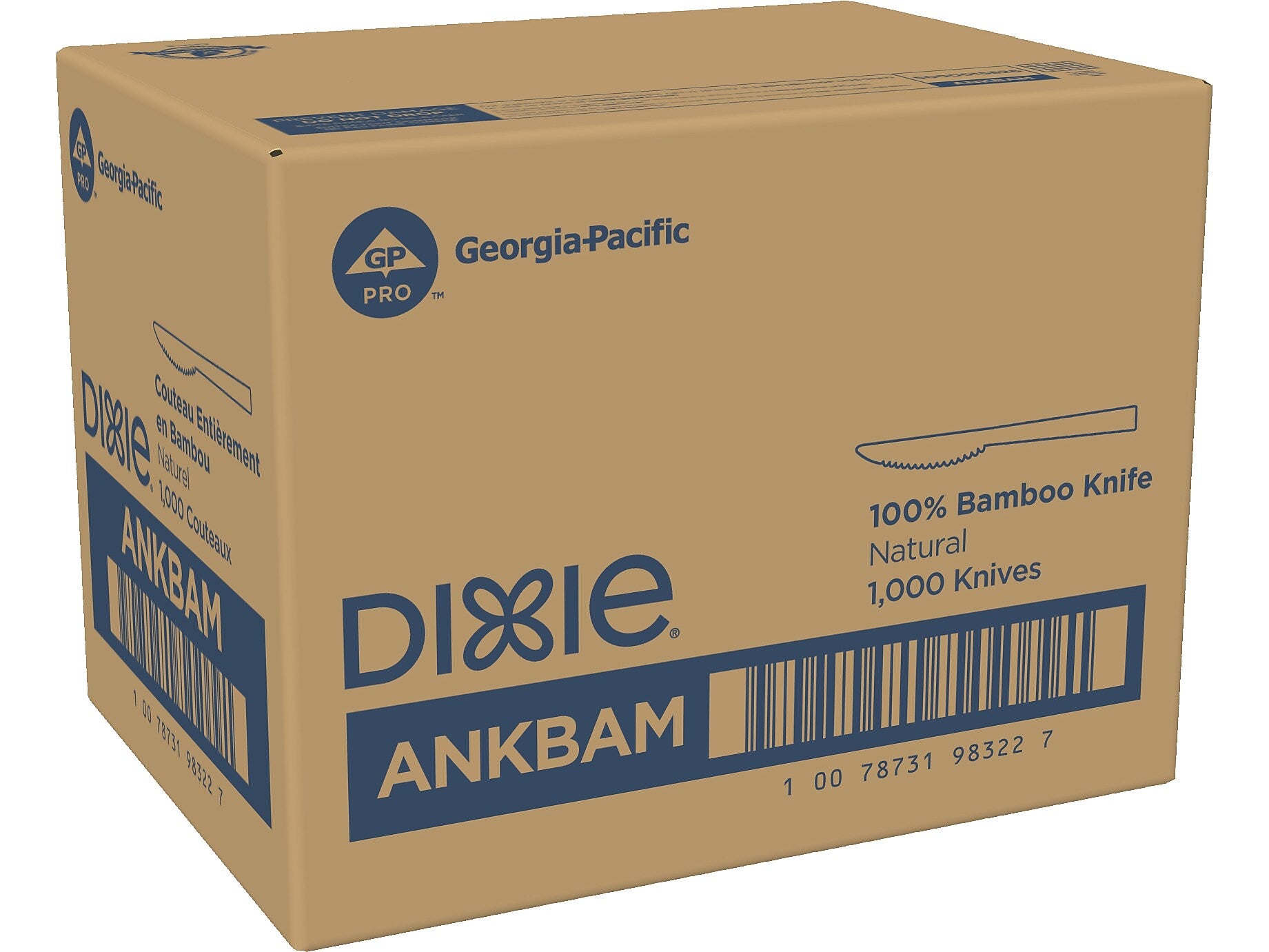 Dixie Bamboo Knife, Brown, 1000/Box (ANKBAM)