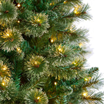 Nearly Natural 8-ft Wisconsin Slim Snow Tip Pine Artificial Christmas Tree with 600 Clear LED Lights (T3050)