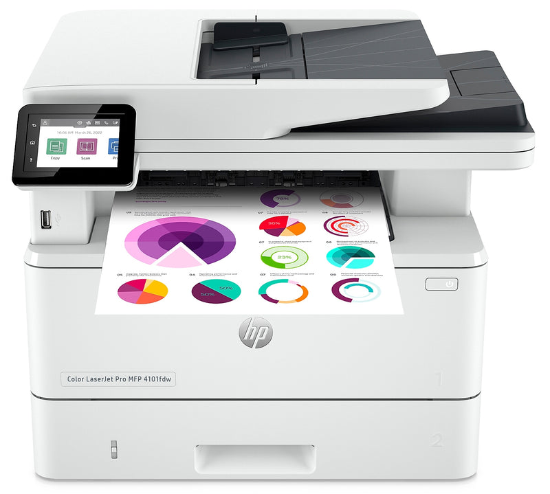 HP LaserJet Pro MFP 4101fdw Wireless Black & White Laser Printer, All-In-One, Print, Scan, Copy, Fax, Best for Office (2Z619F)