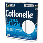 Cottonelle Ultra CleanCare Toilet Paper, 1-Ply, White, 284 Sheets/Roll, 48 Rolls/Carton (KCM55489)