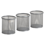 Mind Reader Metal Pen and Accessory Holder Desk Organizer, Silver, 3-Pieces (CLIPMESH3-SIL)