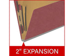 Medical Arts Press Pressboard Classification Folder, 2 Dividers, 2" Expansion, Letter Size, Dark Red, 10/Box