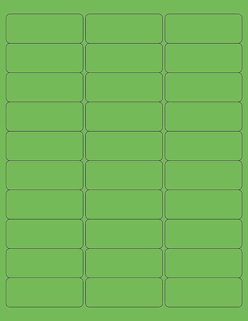 Green Laser Printer Label, 2-5/8" x 1"